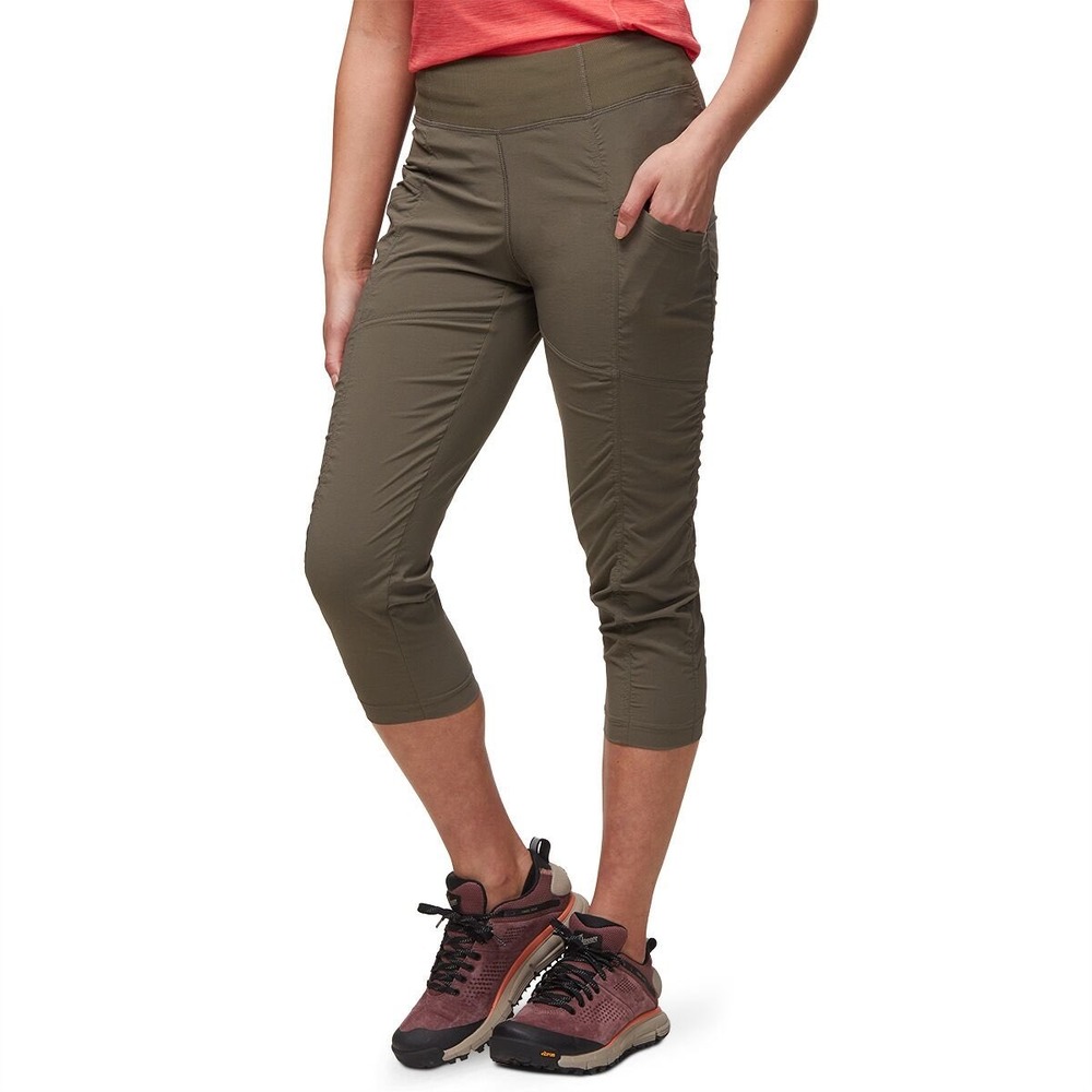 PrAna Women Koen Capri XXL Green Grape Leaf Ruched Cargo Hiking Pants